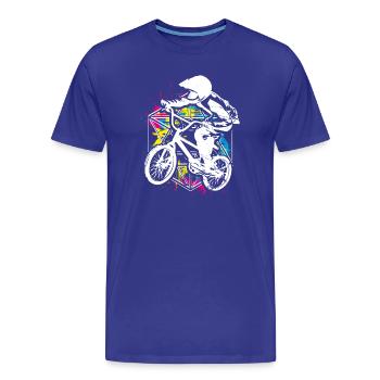 Vélo Bmx coloré - Vélo Bmx coloré - Coloré - T-shirt bio Premium Homme - bleu roi - Devant - Damien (186cm)
