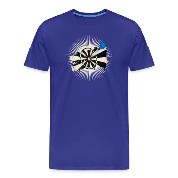jeu de fléchettes radiant avec flèche de fléchette bleue - T-shirt bio Premium Homme - bleu roi - Devant - Damien (186cm)