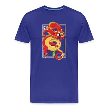 Dragon Chinois - T-shirt bio Premium Homme - bleu roi - Devant - Damien (186cm)