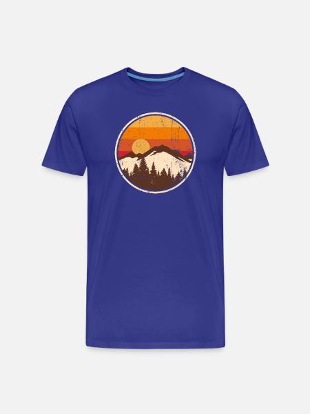 Sunset Ridge Mountain Circle - Men's Premium Organic T-Shirt - royal blue