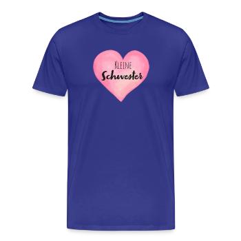 Kleine Schwester Herz - Männer Premium Bio T-Shirt - Königsblau - Vorne - Damien (186cm)