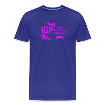 IGP Hundesport - pink - Männer Premium Bio T-Shirt - Königsblau - Vorne - Damien (186cm)