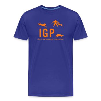 IGP Hundesport - ORANGE - Männer Premium Bio T-Shirt - Königsblau - Vorne - Damien (186cm)