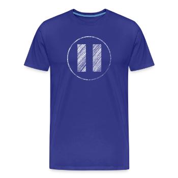 Handgezeichnetes Pause-Symbol im Scribble-Look - Männer Premium Bio T-Shirt - Königsblau - Vorne - Damien (186cm)