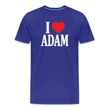 T-shirt J’aime Adam J’aime Adam t-shirt - T-shirt bio Premium Homme - bleu roi - Devant - Damien (186cm)