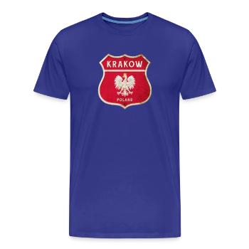 Krakau Polen Wappen Flaggen Design - Männer Premium Bio T-Shirt - Königsblau - Vorne - Damien (186cm)