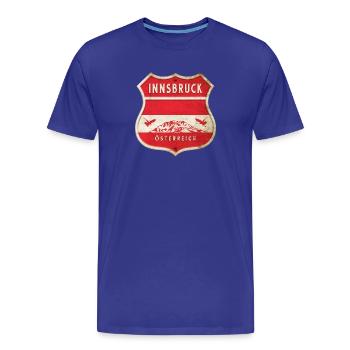 Innsbruck Österreich Wappen Flaggen Design - Männer Premium Bio T-Shirt - Königsblau - Vorne - Damien (186cm)