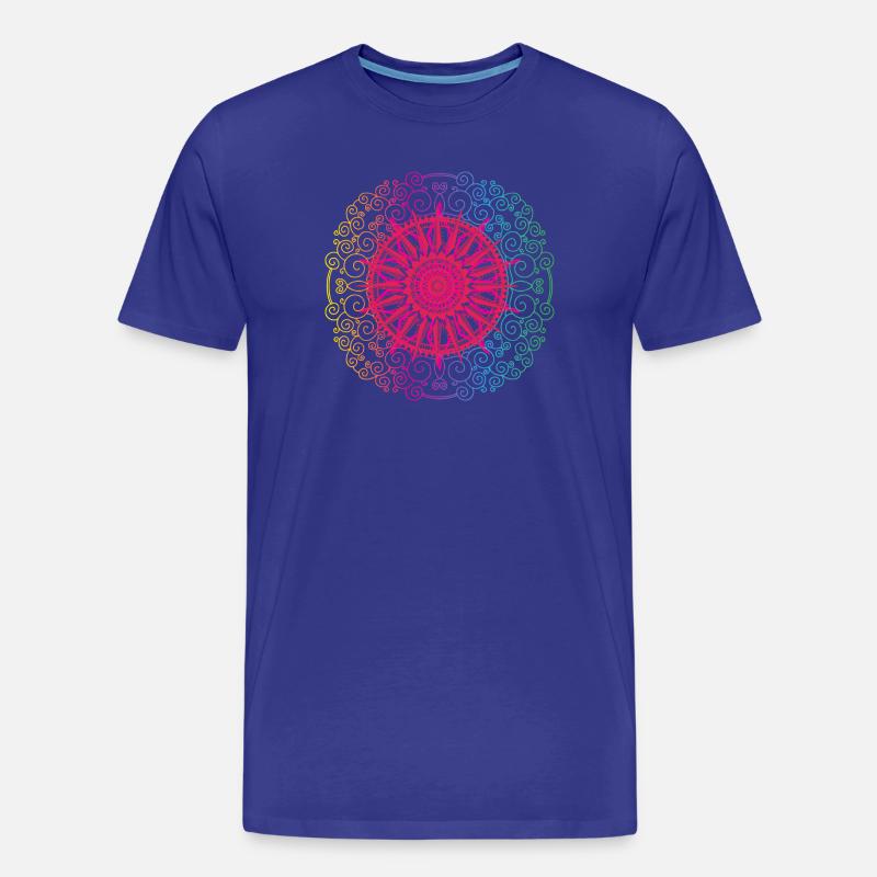 Regenbogen Mandala Gradient Kreis - Männer Premium Bio T-Shirt - Königsblau