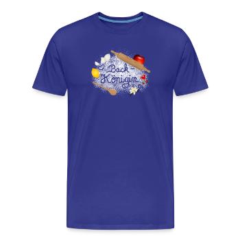 Mehl und Back Zutaten mit Schriftzug Back Königin - Männer Premium Bio T-Shirt - Königsblau - Vorne - Damien (186cm)