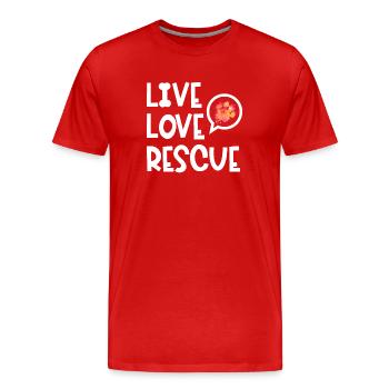 Rescue Dog Search Dog Service Dog Paw - Men's Premium Organic T-Shirt - red - Front - Damien (186cm)
