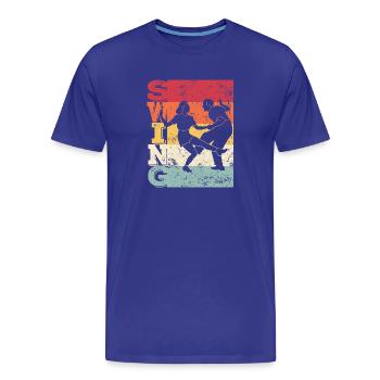 Boogie Woogie Swing Tanzen Retro Farben Vintage - Männer Premium Bio T-Shirt - Königsblau - Vorne - Damien (186cm)