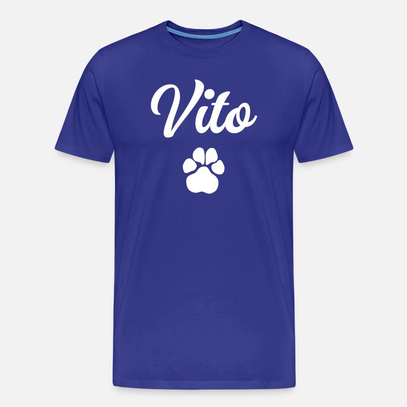 Hundename VITO mit Pfote - Männer Premium Bio T-Shirt - Königsblau