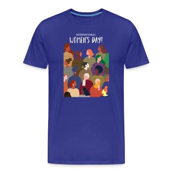 | zum Internationalen Frauentag 8. März - Männer Premium Bio T-Shirt - Königsblau - Vorne - Damien (186cm)