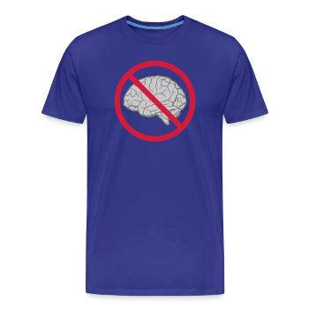 Bouclier interdit au cerveau - T-shirt bio Premium Homme - bleu roi - Devant - Damien (186cm)