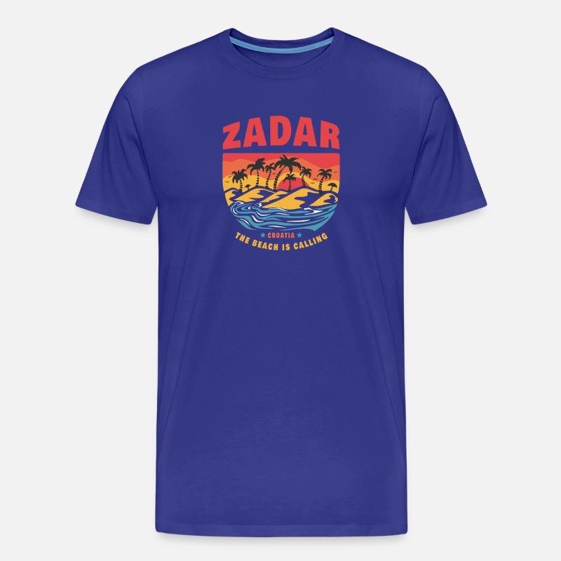 Zadar Croazia Beach Design - Maglietta ecologica premium da uomo - blue royal