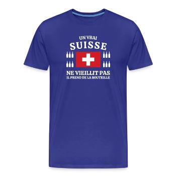 Suisse, Suisse humour, je suis Suisse - T-shirt bio Premium Homme - bleu roi - Devant - Damien (186cm)