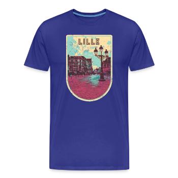 Retro-Abzeichen, Lille Frankreich ist meine Heimatstadt - Männer Premium Bio T-Shirt - Königsblau - Vorne - Damien (186cm)