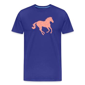 Cheval au galop - T-shirt bio Premium Homme - bleu roi - Devant - Damien (186cm)