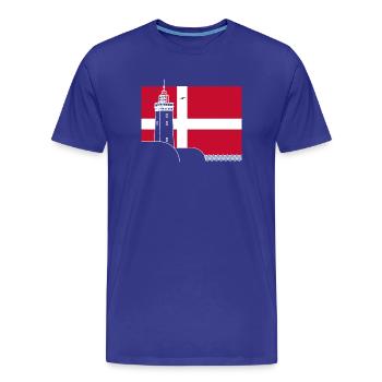Dänemark Fahne mit Rubjerg Knude Leuchtturm - Männer Premium Bio T-Shirt - Königsblau - Vorne - Damien (186cm)