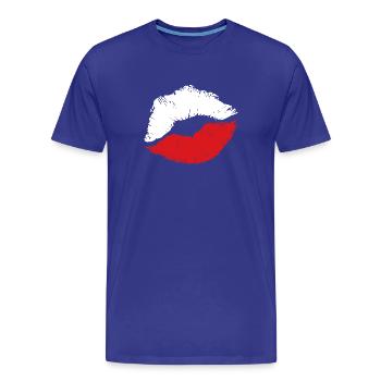 POLISH KISS - Men's Premium Organic T-Shirt - royal blue - Front - Damien (186cm)