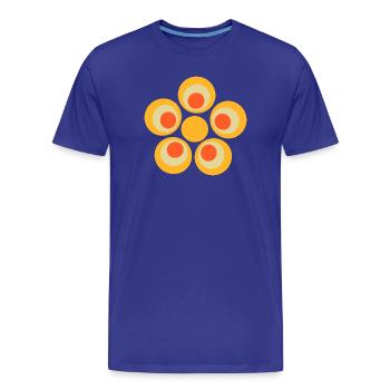 70s Flower Pattern - Men's Premium Organic T-Shirt - royal blue - Front - Damien (186cm)