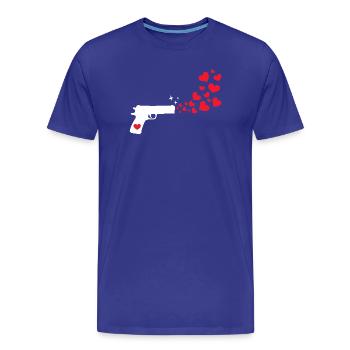 Weltfrieden Herz Frieden Liebe Menschheit - Männer Premium Bio T-Shirt - Königsblau - Vorne - Damien (186cm)