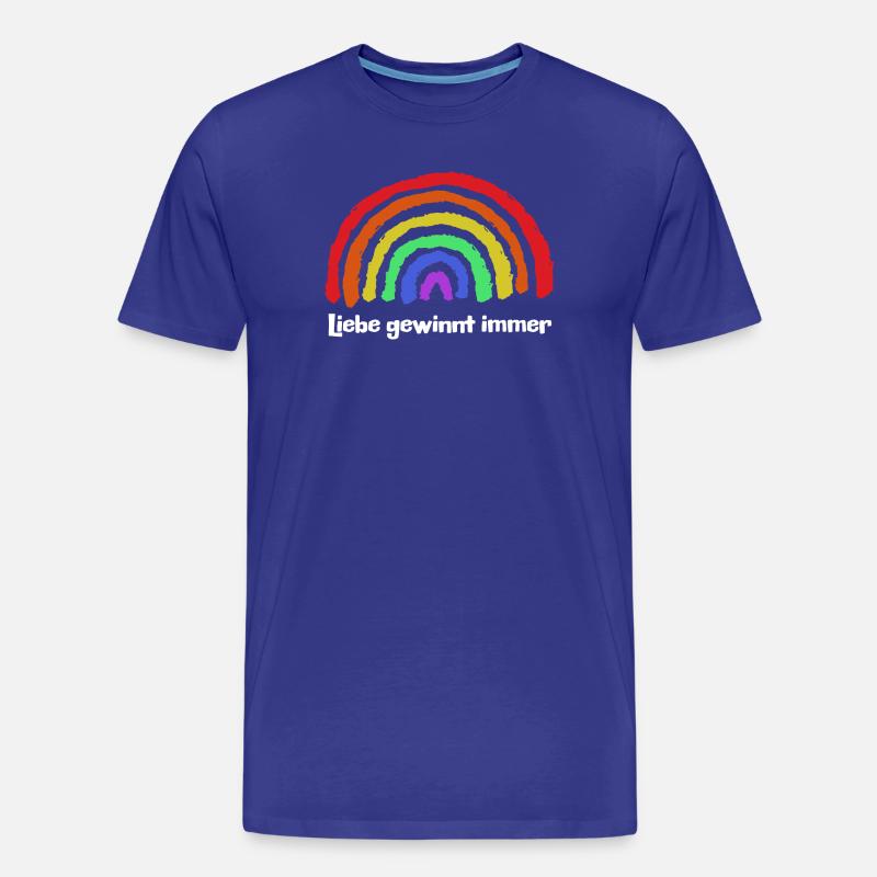 Regenbogen Frieden Freiheit Liebe Statement - Männer Premium Bio T-Shirt - Königsblau
