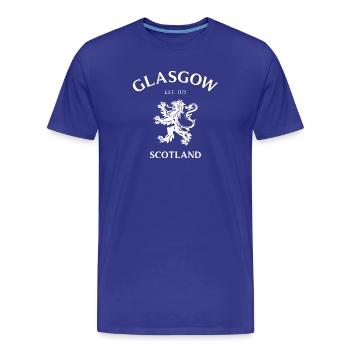 GLASGOW Scotland Schottland - Männer Premium Bio T-Shirt - Königsblau - Vorne - Damien (186cm)