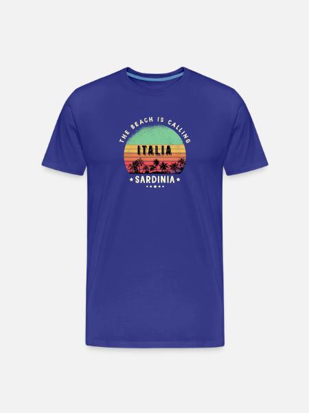 Sardinia Italy beach design - Men's Premium Organic T-Shirt - royal blue