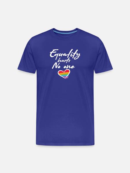 Rainbow Heart Statement Love Peace - Men's Premium Organic T-Shirt - royal blue