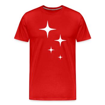 Funkeln Glitzer Sterne - Männer Premium Bio T-Shirt - Rot - Vorne - Damien (186cm)