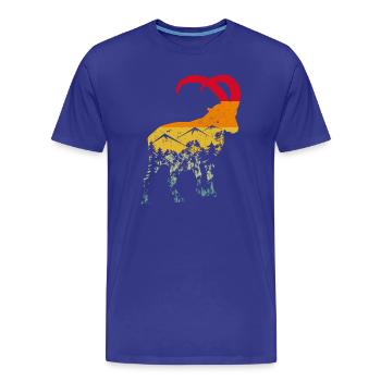 Steinbock, Wandern, Berge - Männer Premium Bio T-Shirt - Königsblau - Vorne - Damien (186cm)