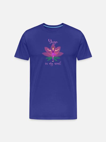 Yoga - Men's Premium Organic T-Shirt - royal blue