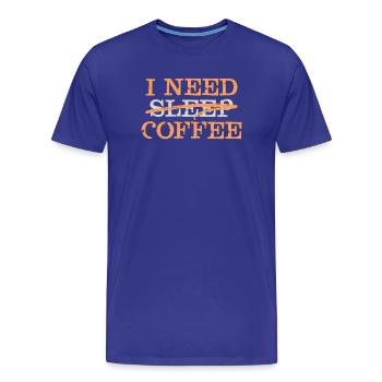 Coffee Lovers Statement Koffee Coffee Fatigue - Men's Premium Organic T-Shirt - royal blue - Front - Damien (186cm)