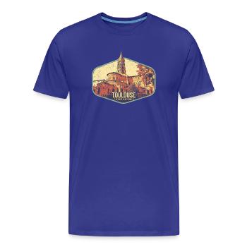 Retro-Abzeichen, Toulouse Frankreich ist meine Heimatstadt - Männer Premium Bio T-Shirt - Königsblau - Vorne - Damien (186cm)