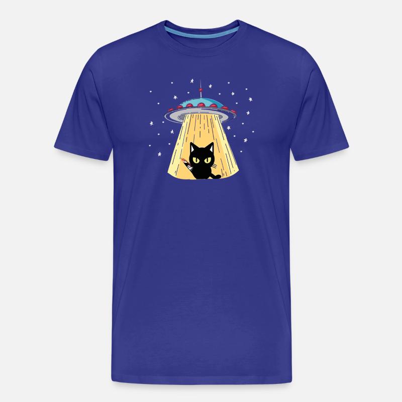 UFO Katze mit Laserblick - Männer Premium Bio T-Shirt - Königsblau