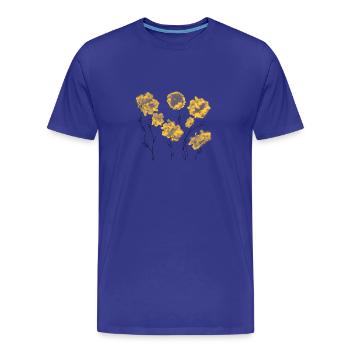 Gelbe Blumen - Männer Premium Bio T-Shirt - Königsblau - Vorne - Damien (186cm)
