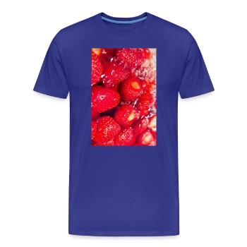 Fraises fraîches Affiche fraise - T-shirt bio Premium Homme - bleu roi - Devant - Damien (186cm)