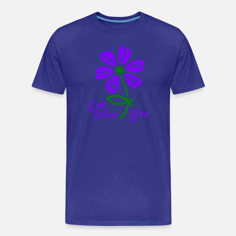 Kirche god bless you - Männer Premium Bio T-Shirt - Königsblau