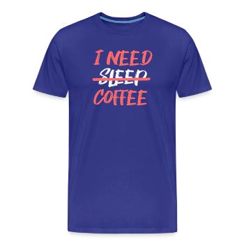 Fatigue Coffee Lovers Statement Coffee Drinking - Men's Premium Organic T-Shirt - royal blue - Front - Damien (186cm)