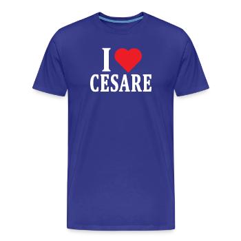 T-Shirt Ich liebe Cesare T-Shirt Geschenkidee - Männer Premium Bio T-Shirt - Königsblau - Vorne - Damien (186cm)