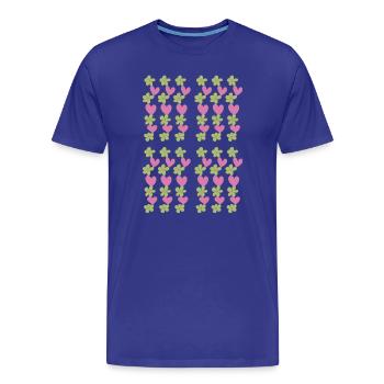 herzen blumen muster - Männer Premium Bio T-Shirt - Königsblau - Vorne - Damien (186cm)