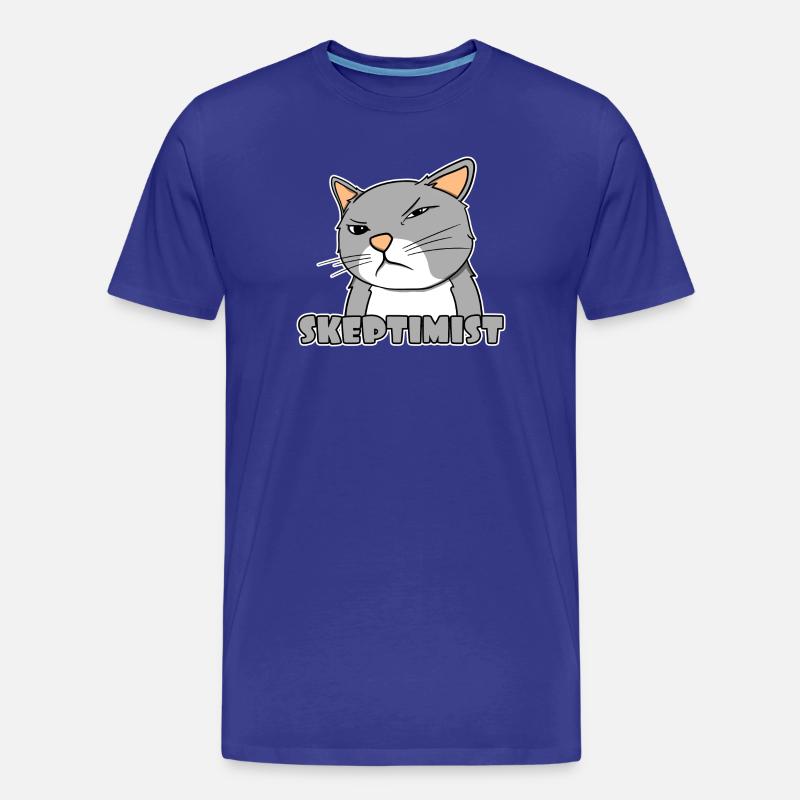 Skeptiker Katze - Skeptimist - Männer Premium Bio T-Shirt - Königsblau