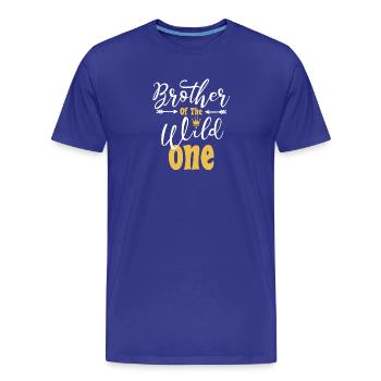 Brother Of The Wild One funny 1st Birthday First - Men's Premium Organic T-Shirt - royal blue - Front - Damien (186cm)