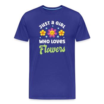 Blume Blumen - Männer Premium Bio T-Shirt - Königsblau - Vorne - Damien (186cm)