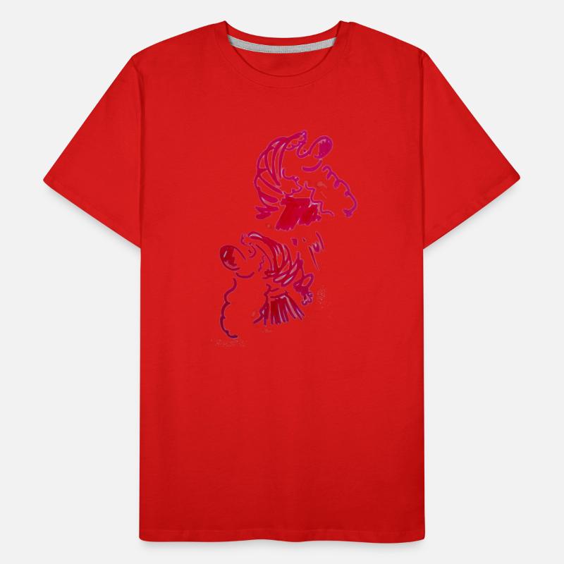 Deux pères Noël dessinés T-shirt bio Premium Homme