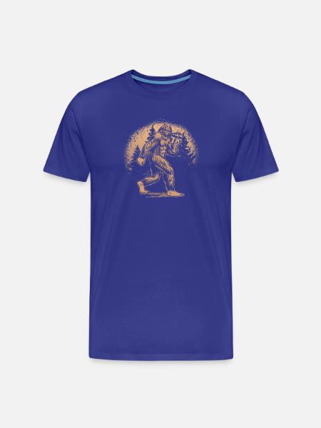 Yeti-Wald-Silhouette orange - Männer Premium Bio T-Shirt - Königsblau