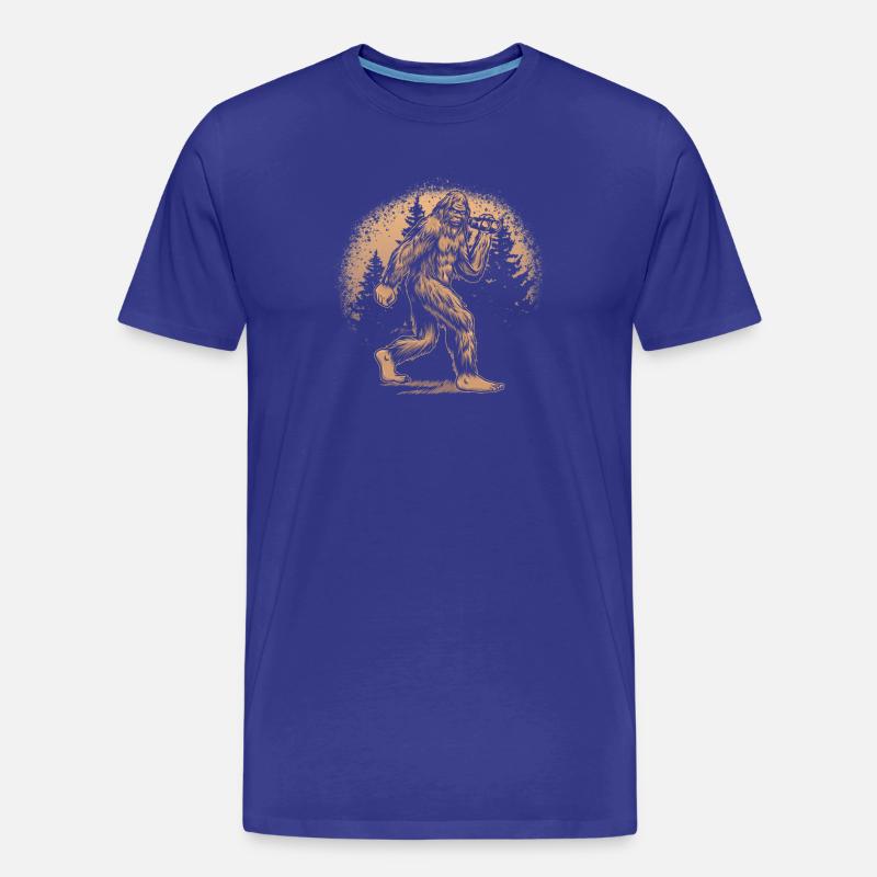 Yeti-Wald-Silhouette orange - Männer Premium Bio T-Shirt - Königsblau