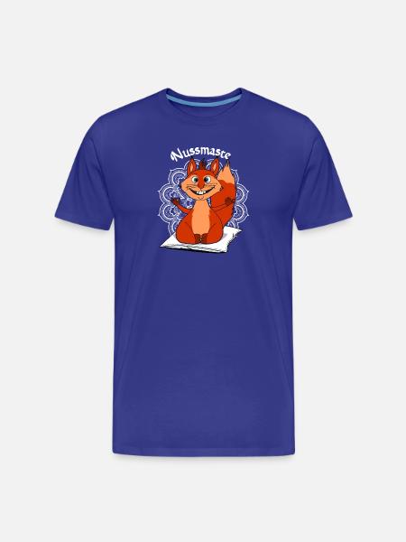 Yoga Hörnchen Nussmaste Meditation - Männer Premium Bio T-Shirt - Königsblau