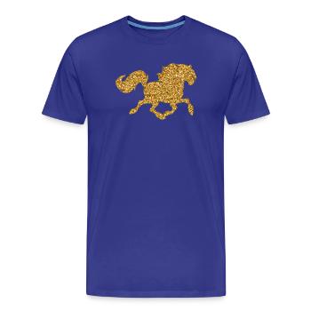 Cheval Amour Chevaux Chevaux Islandais Poulains au galop - T-shirt bio Premium Homme - bleu roi - Devant - Damien (186cm)